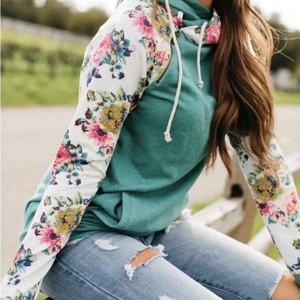 Floral Sleeve Women's Hoodie